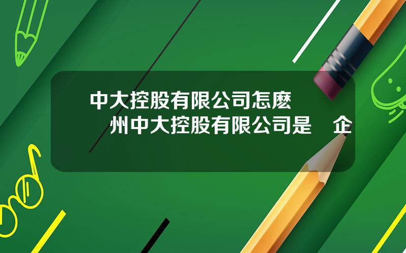 中大控股有限公司怎麽樣 廣州中大控股有限公司是國企嗎